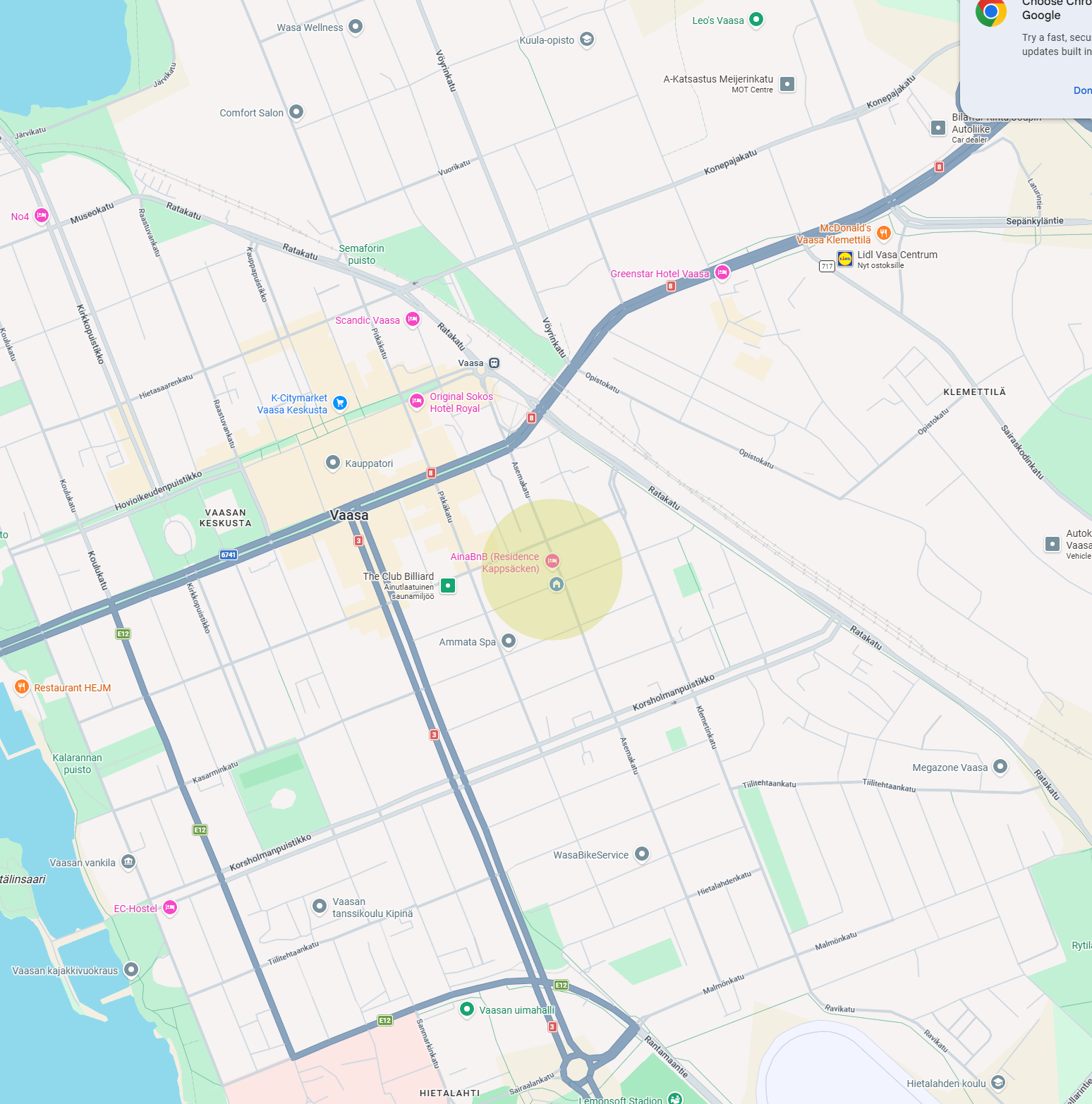 Vaasa Map - AinaBnB Location